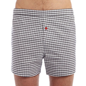 Men’s Designer Underwear | Slim-Fit Boxers Grey Gingham | Pengallan