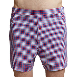Men’s Designer Underwear | Slim-Fit Boxers Red/White/Blue Check | Pengallan