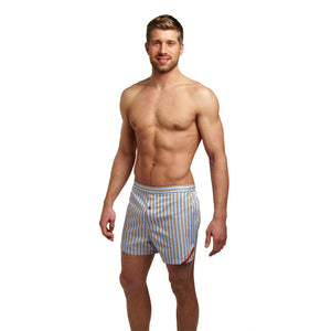 Men’s Designer Underwear | Slim-Fit Boxers Blue/Orange Stripe | Pengallan