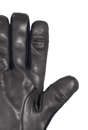 Men’s Leather Gloves | Navy/Grey Seude Italian Leather Genius Gloves | Pengallan