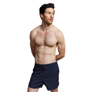 Men’s Designer Underwear | Slim-Fit Boxers Navy Polka Dot | Pengallan