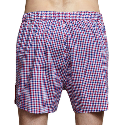 Men's Designer Underwear, Slim-Fit Boxers Green-Blue Check