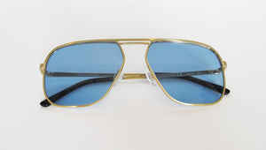 Men's Designer Eyewear | Selima Optique Corto Sunglasses | Gold/Blue | Pengallan