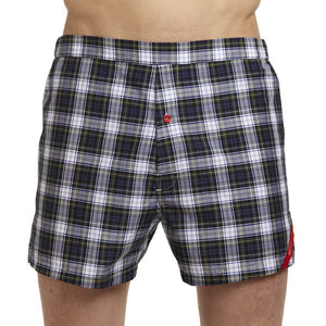 Men’s Designer Underwear | Slim-Fit Boxers Blue/Green Tartan Plaid | Pengallan