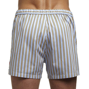 Men’s Designer Underwear | Slim-Fit Boxers Blue/Orange Stripe | Pengallan