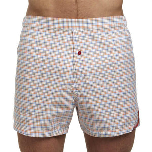 Men’s Designer Underwear | Slim-Fit Boxers Blue/Orange Tattersall | Pengallan