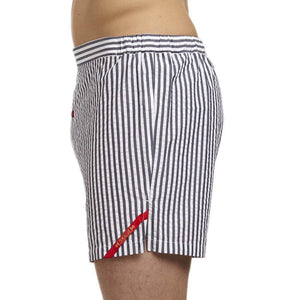 Men’s Designer Underwear | Slim-Fit Boxers Grey/White Seersucker | Pengallan