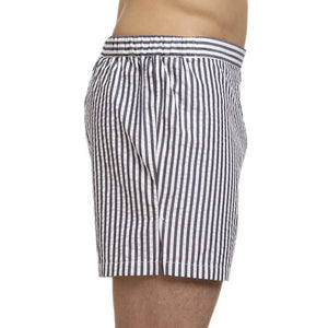 Men’s Designer Underwear | Slim-Fit Boxers Grey/White Seersucker | Pengallan