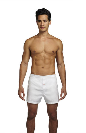 Men’s Designer Underwear | Slim-Fit Boxers Grey/White Stripe | Pengallan