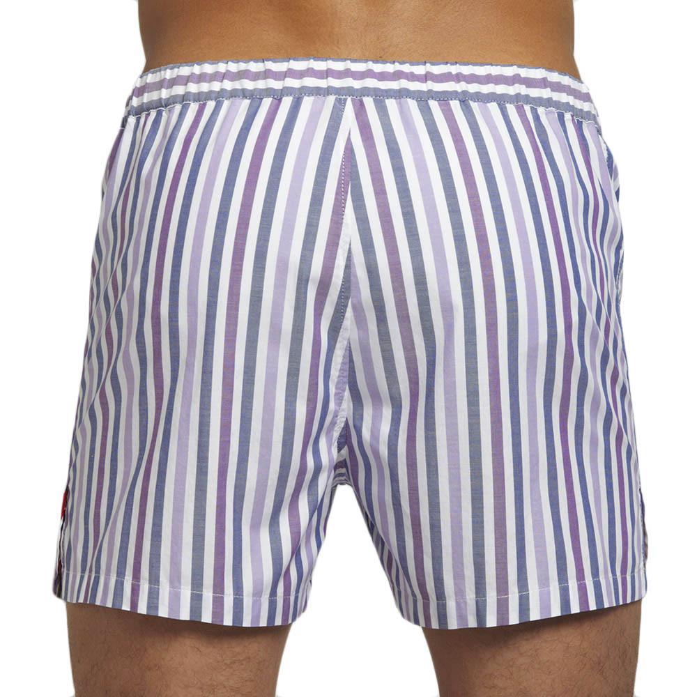 Men's Designer Underwear Slim-Fit Boxers Purple/Navy Stripe